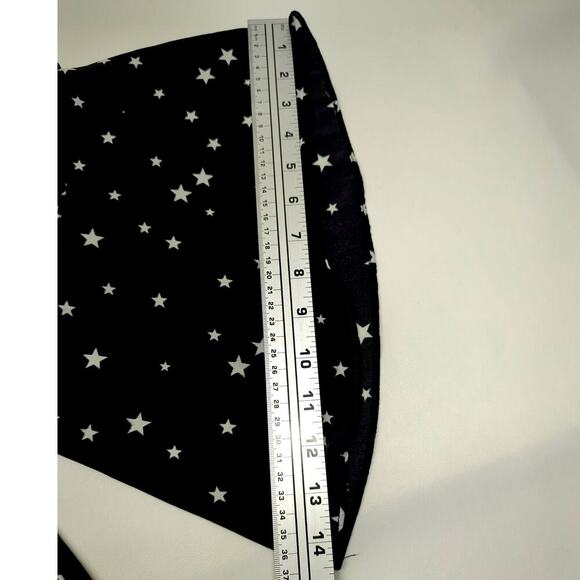 JOA J.O.A. BLACK STAR PRINT BELL RUFFLE SLEEVE BLOUSE SHIRT SZ S - Picture 9 of 10